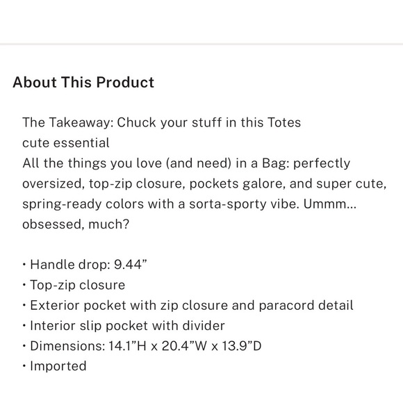 Stylish Navy Tote Bag with Pink and Green Accents - Picture 2 of 7